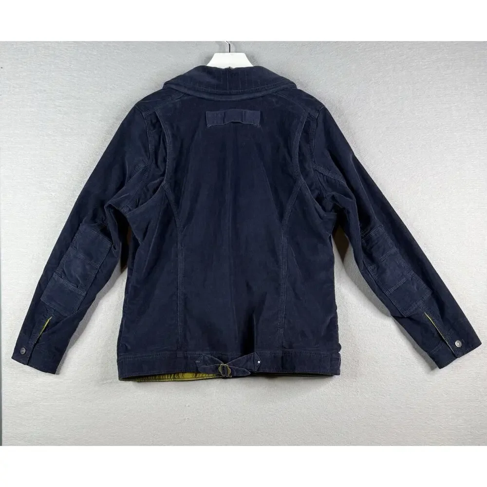 Eddie Bauer Corduroy Jacket Womens XL Tall Blue Utility Ranch‎ Outdoors Chore